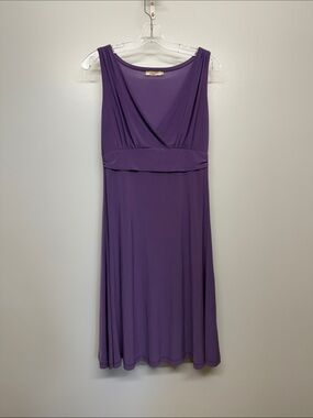 Bella D. Sleeveless V-Neck Purple Midi Dress